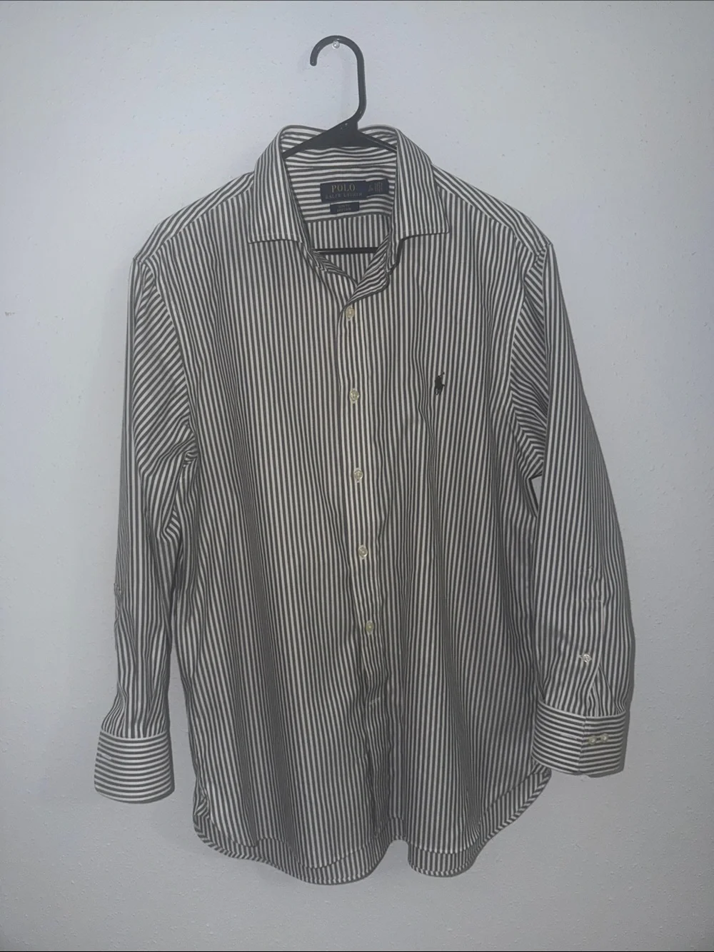 Polo by Ralph Lauren Black and White Striped Dress Shirt